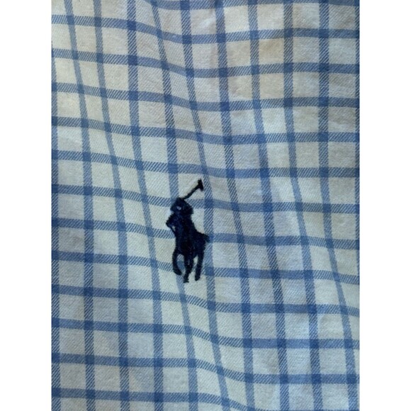 Ralph Lauren Men’s Size large Plaid White Blue Button Down Shirt - Picture 4 of 5